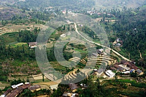 Vietnam landscape: The village on the Van stone-plateau, Viet Nam