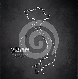 Vietnam map blackboard chalkboard vector