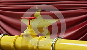 Vietnam oil and gas fuel pipeline. Oil industry concept. 3D Rendering