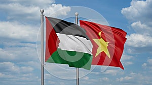 Vietnam and Palestine two flags