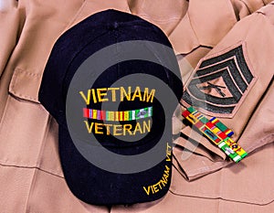 Vietnam Vet Gunnery Sergeant Shirt,  Service Awards & Hat