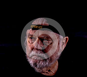 Vietnam Veteran Looking Away With Scraggly Beard