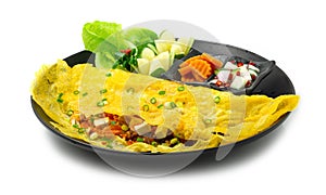 Vietnames Savory Crepe Banh xeos crepes with the sweet smell of turmeric