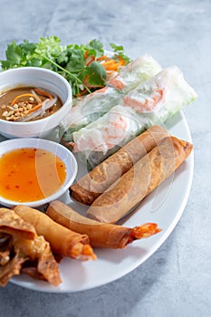 Vietnamese appetizer sampler plate