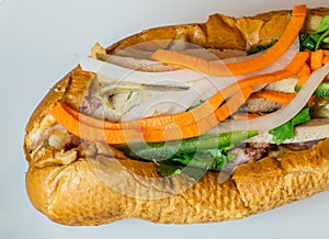 Vietnamese Banh Mi Sandwich Close-Up