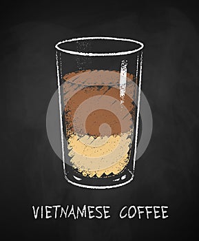 Vietnamese coffee chalk illustration.