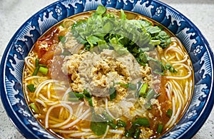 Vietnamese crab and tomato noodle soup Bun Rieu Cua