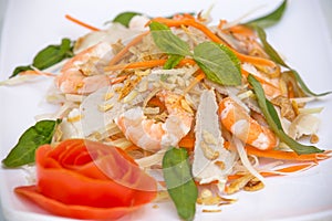 Vietnamese Cuisine - Salad with Prawns and Pork