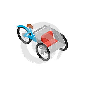 Vietnamese cyclo icon, isometric 3d style