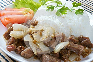 Vietnamese food, bo luc lac, beef photo