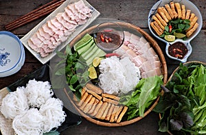 Vietnamese food, bun dau mam tom photo