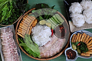 Vietnamese food, bun dau mam tom photo