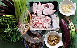 Vietnamese food for daily meal, mam kho photo