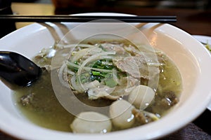 Vietnamese food Pho Bo soup with beef