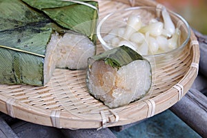 Vietnamese food,Tet, banh chung, traditional food photo
