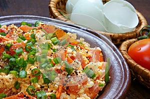 Vietnamese food, tomato saute egg