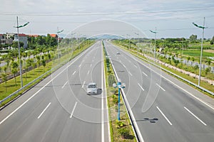 Vietnamese freeway. Vo Nguyen Giap street. Legendary Nguyen Giap is named for the major modern street in 2014