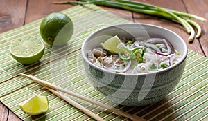 Vietnamese Pho Bo soup rice noodles