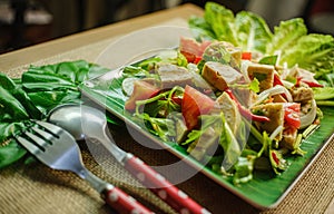 Vietnamese Pork Sausage Salad with fresh vegetable