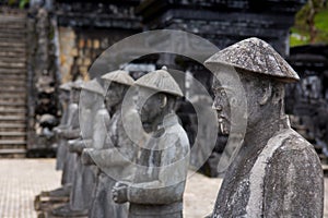 Vietnamese Soldiers statues at Khai Dinh
