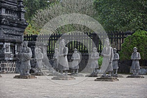 Vietnamese Soldiers statues at Khai Dinh