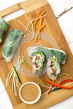 Vietnamese Spring Rolls From Above