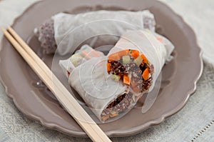 Vietnamese spring rolls with quinoa