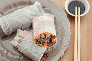 Vietnamese spring rolls with quinoa