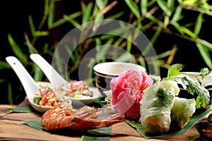 Vietnamese spring rolls and Shrimp