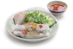 Vietnamese steamed rice noodle roll photo