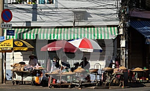 Vietnamese street vendor sell peanut