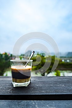 Vietnamese Style Drip Coffee with Condense Milk in Vietnam