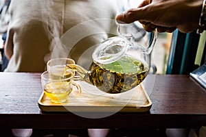 Vietnamese tea drinking is hobby of the older, more learned members in households and in society in general