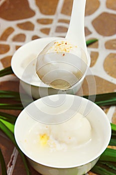 Vietnamese water drift cake or banh troi nuoc