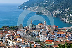 Vietri Sul Mare, Italy town skyline on the Amalfi Coast