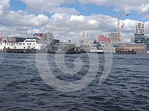Vieuw of Amsterdam harbour photo