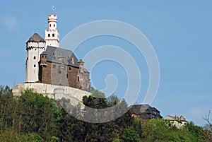 Vieuw on Marksburg Castle, Braubach, Germany photo