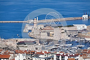 Vieux port of Marseille and the Fort Saint-Jean