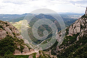The viev of Montserrat mountains in Spain