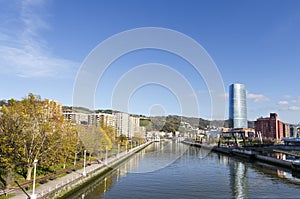 Vievs of Nervion riber at Bilbao. photo