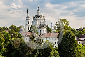 View of the 19th century Nikolsky Cathedral, Chernoostrovskiy Monastery in Maloyaroslavets
