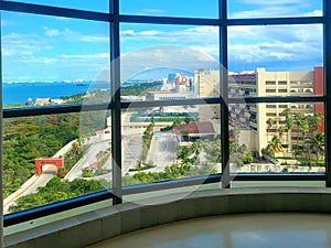 View from 9th floor Hotel district Cancun Mexico