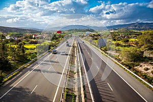 View of A1 motorway, locally referred to as the Nicosia-Limassol highway. Cyprus
