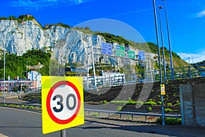 View of A20 road Dover Kent UK
