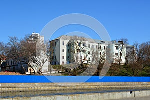 view of an abandoned building Minsk from Zybitskaya street