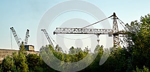 Abandoned hydrotechnical construction site photo