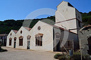 View of abandoned mine of Argentiera, Well PodestÃ 