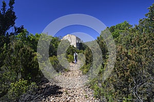 View of abandoned mining railway of Sulcis