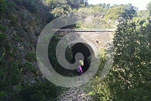 View of abandoned mining railway of Sulcis