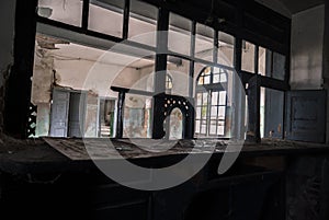 View of abandoned train station